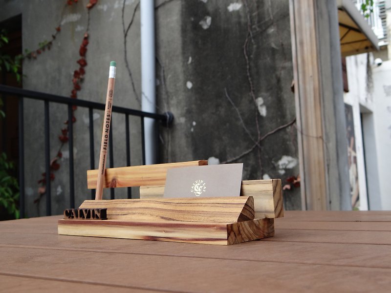 "CL Studio" [modern simple - geometric style wooden mobile phone holder / business card holder] N34 - แฟ้ม - ไม้ 