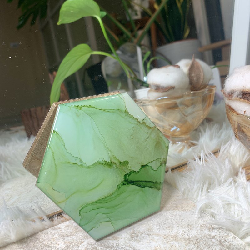 交換禮物 杯墊 居家生活 送禮 手工杯墊 獨一無二/酒精墨水藝術 - 杯墊 - 其他材質 多色