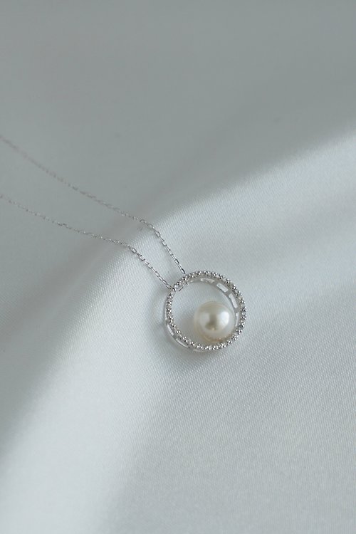 KOKO PEARL JEWELRY 日本品牌 akoya珍珠項鍊 18k白金鑲鑽項鍊 珍珠項鍊 鑽石項鍊