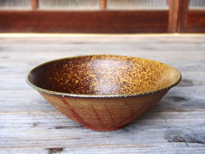 Bizen Bowl d1 - 023 - จานเล็ก - ดินเผา สีนำ้ตาล