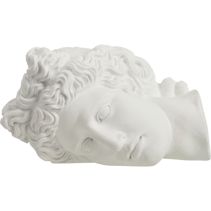 Apollo Head hori. - Handmade Pottery Statue - Items for Display - Pottery White