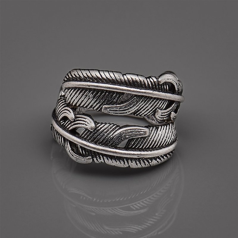 Double feather ring - General Rings - Other Metals Silver