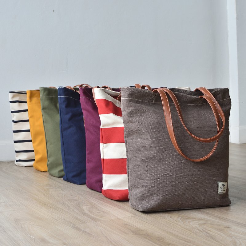 Basic tote - กระเป๋าถือ - ผ้าฝ้าย/ผ้าลินิน หลากหลายสี