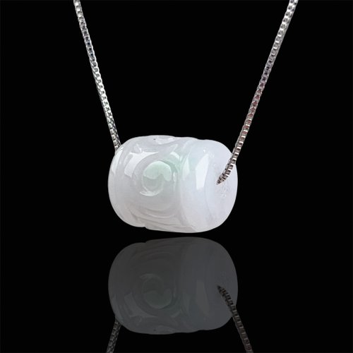 瓔珞珠寶盒 E.L.Jewelry Box 【萬事亨通】冰種飄綠翡翠雕花路路通項鍊|天然緬甸翡翠A貨|送禮