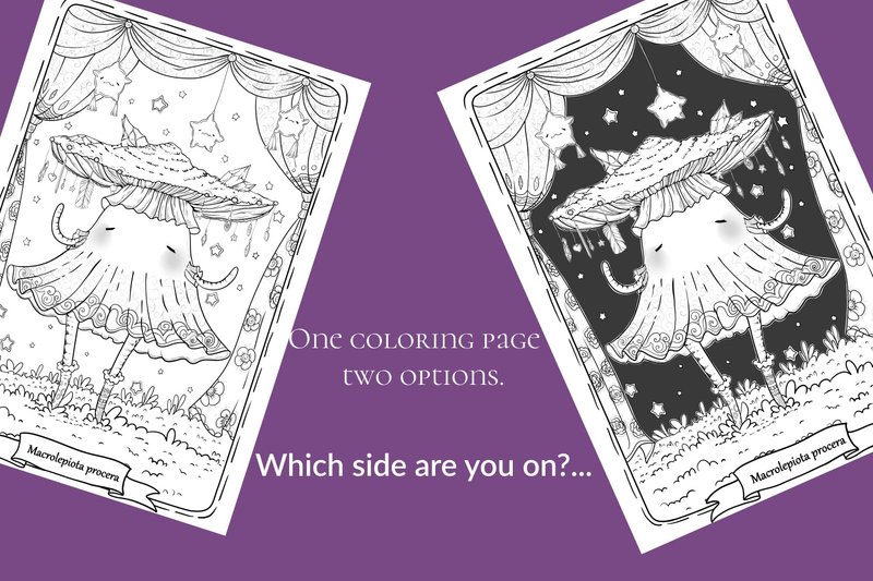 Coloring Pages Unusual Mushroom Umbrella Pdf Coloring Digital Art Fantasy - 其他數位商品 - 其他材質 