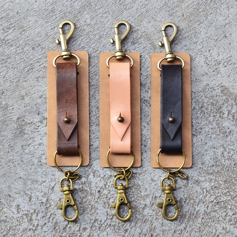 Belt on the key ring - Keychains - Genuine Leather Brown
