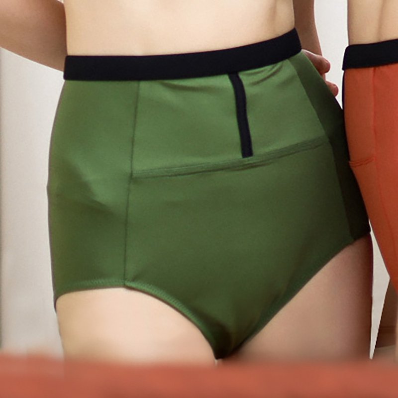 Essential high-waist bottom –橄欖色/泳衣 (單獨販售) 076OLIV - 女泳衣/比基尼 - 尼龍 綠色