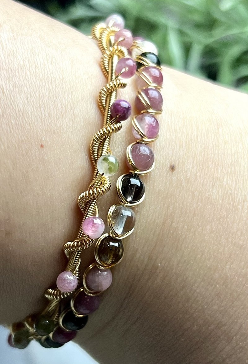 【Inexplicable and Wonderful Grocery Store】Colorful Tourmaline Bracelet - Bracelets - Crystal Multicolor