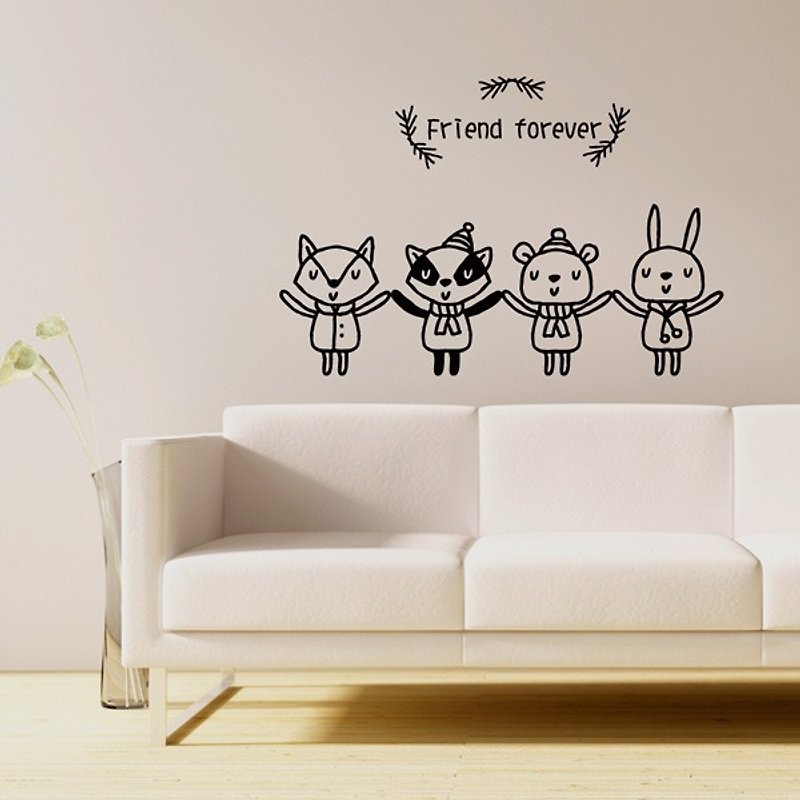 Smart Design Creative Seamless Wall Sticker*Forest Friends (8 colors optional) - Wall Décor - Paper Red