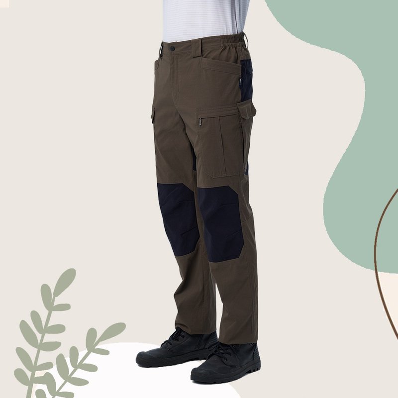 【Wildland 荒野】彈性抗UV多袋拼接工裝褲 男 0B11316-105摩卡色 - 男長褲/休閒褲 - 聚酯纖維 咖啡色