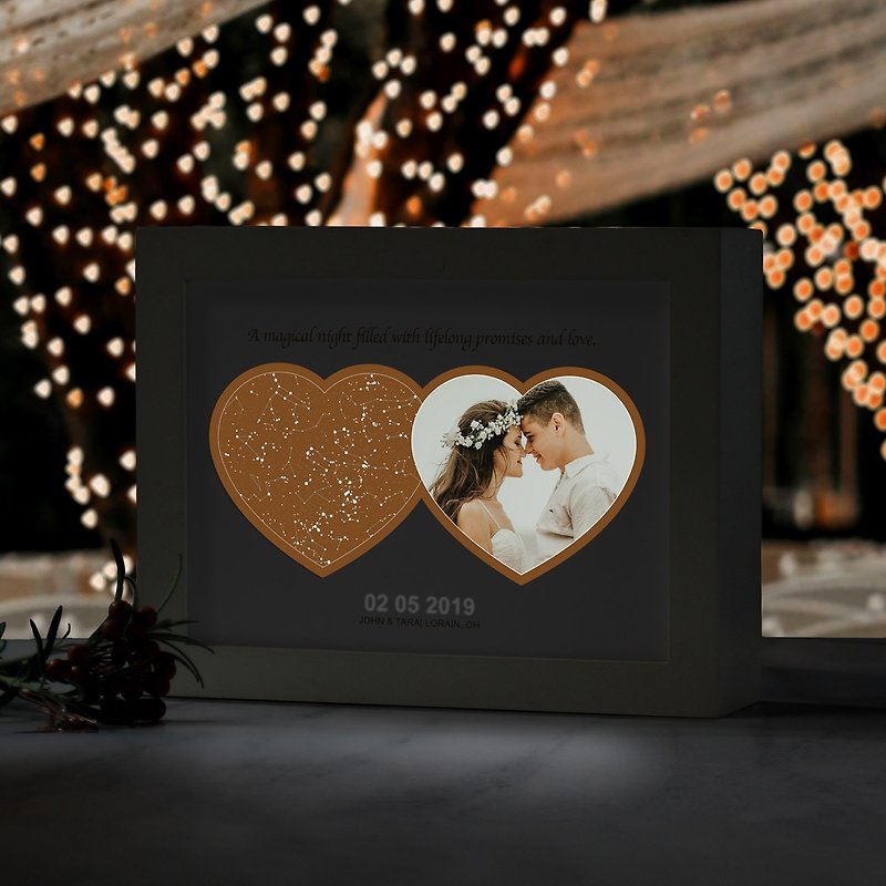 Custom Starry Sky and Photo Night Lights with Timing and Dimming Wedding Arrangements Bridal Gifts Wedding Anniversary - Lighting - Paper Blue