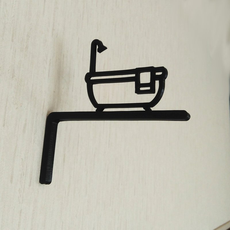 Restroom Sign,WC Sign,Bathroom Sign,Toilet Sign,Room Sign - Wall Décor - Plastic Black