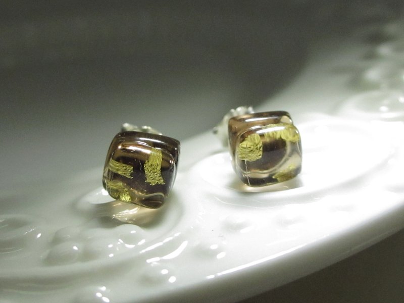 Glass earrings Glass earrings - Earrings & Clip-ons - Glass Brown