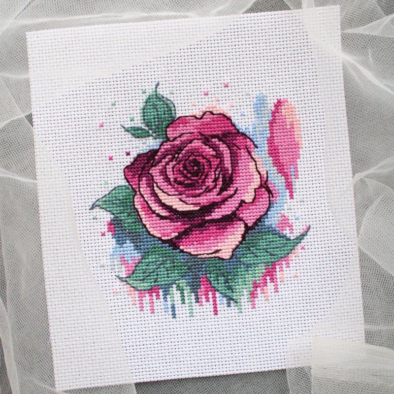 Cross stitch pattern Rose, PDF cross stitch pattern Flower - 其他數位設計 - 其他材質 