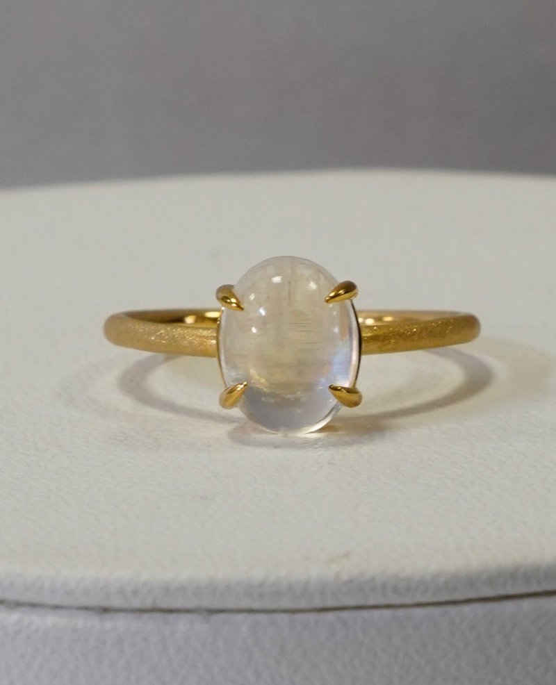 SV Moonstone cabochon ring - 戒指 - 其他金屬 白色
