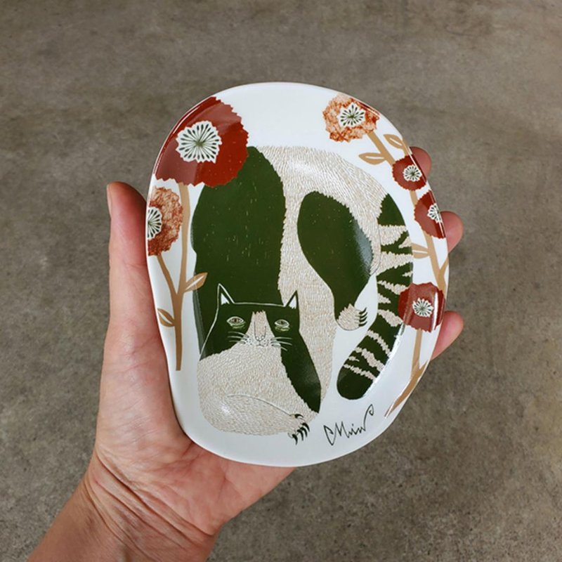 Fair Trade Fair Trade - MORITA MIW Illustrator Small Dish (Cat) - จานเล็ก - เครื่องลายคราม 