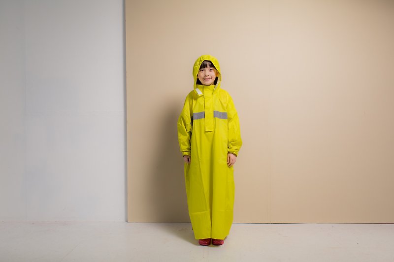 兒童頂峰背包款太空式雨衣-芥末黃 - 雨傘/雨衣 - 防水材質 黃色