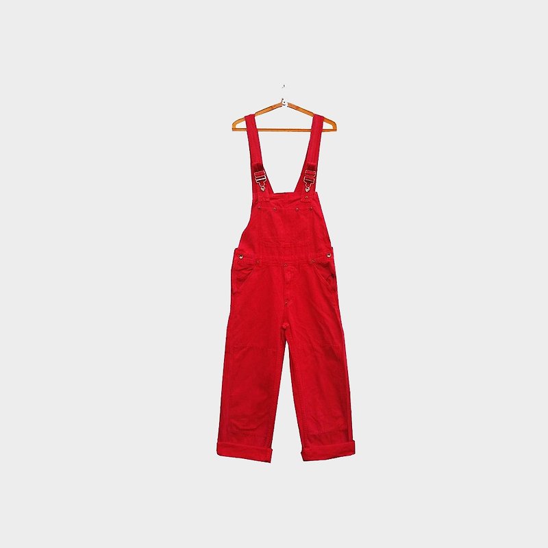 Ancient red cowboy harness pants 093 - จัมพ์สูท - เส้นใยสังเคราะห์ สีแดง