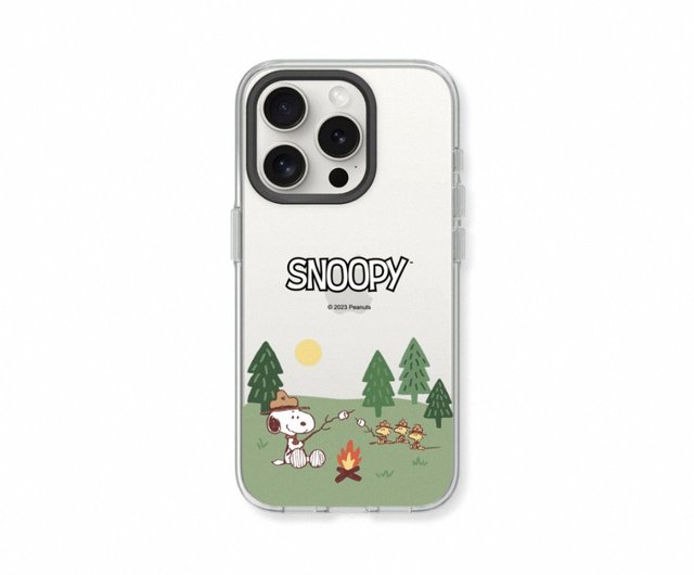 Clear transparent anti fall phone case Snoopy Camping fun for