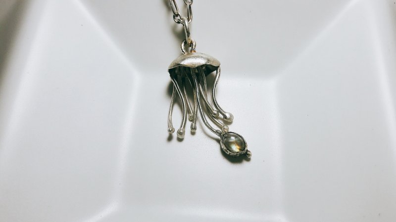 月光石墜・Jellyfish - 項鍊 - 半寶石 銀色