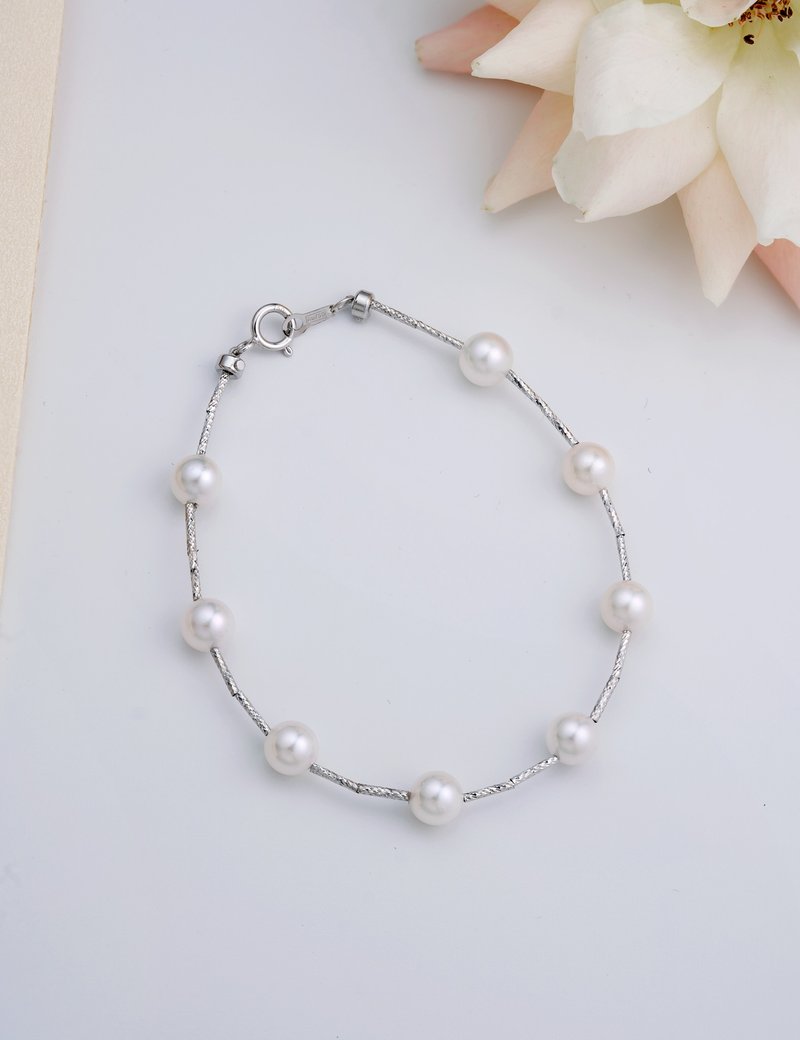 アコヤパール K18YG パイプブレスレット - ブレスレット - 真珠 シルバー