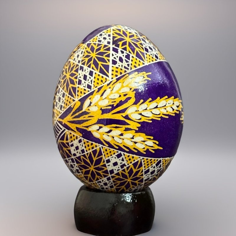 烏克蘭復活節彩蛋 純手工彩繪雞蛋殼 胡特爾式彩蛋 - 裝飾/擺設  - 其他材質 紫色