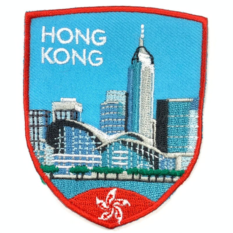 中國 香港 HK 裝飾貼 刺繡貼 士氣布章 臂章 布標 刺繡燙貼 徽章 - 徽章/別針 - 繡線 多色