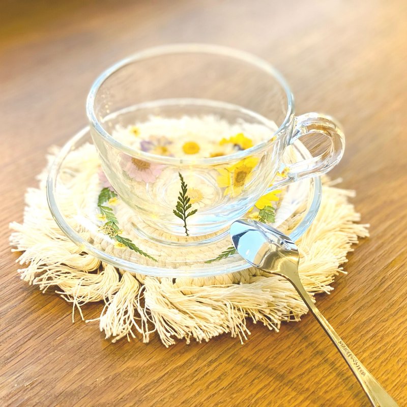【朋友最愛DIY壓花茶杯套裝】荔枝角 壓花茶杯家品杯碟匙 2小時 - 植栽/花藝 - 植物．花 
