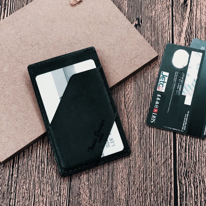 Tosca | Philippe Card Holder-信用卡/卡套/皮革卡套/真皮 - 黑 - 名片夾/名片盒 - 真皮 