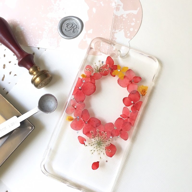 紫陽花圏 :: 壓花手機套iphone6 iphone 6s - 手機殼/手機套 - 植物．花 粉紅色