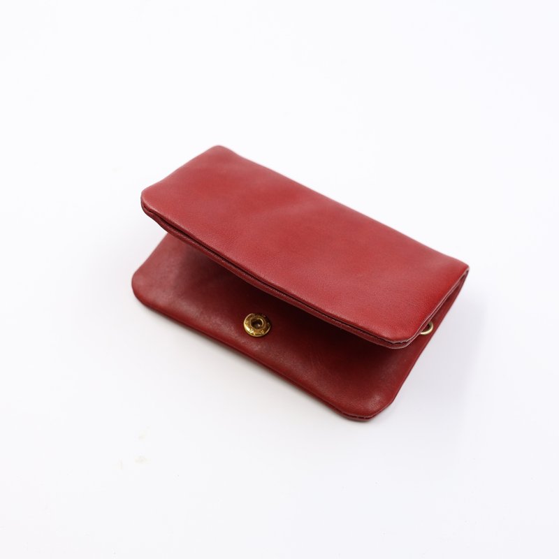 手工植鞣皮革-摔軟卡幣零錢包 Card Coin Purse - 零錢包/小錢包 - 真皮 