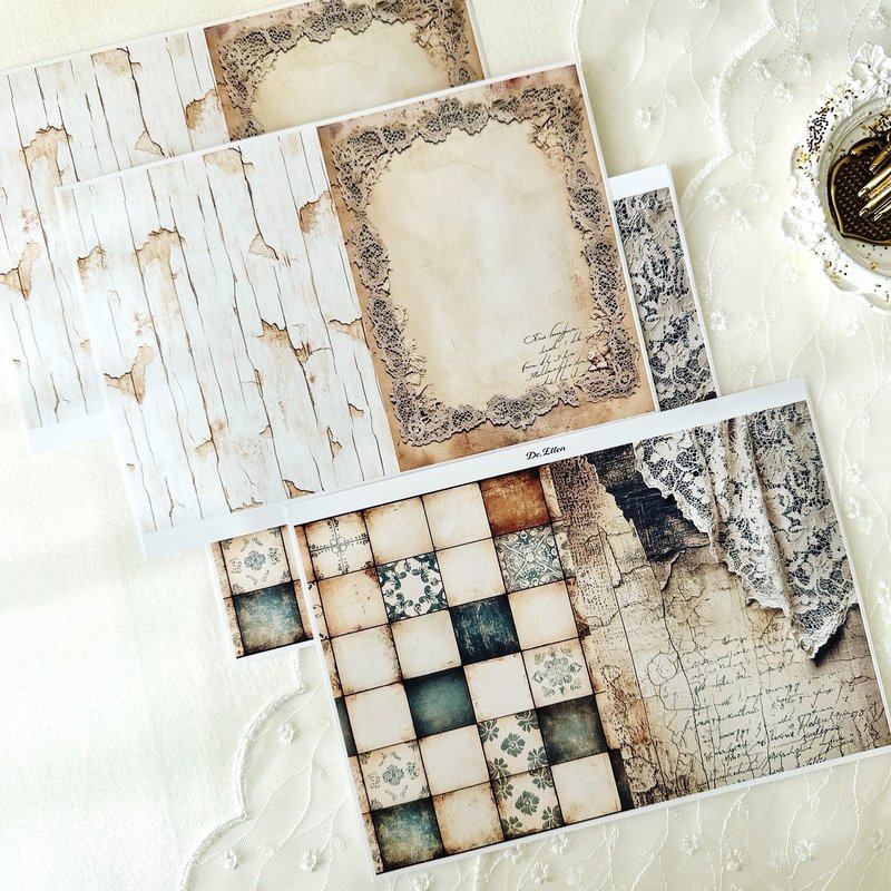 Z151 - vintage background - 貼紙 - 紙 