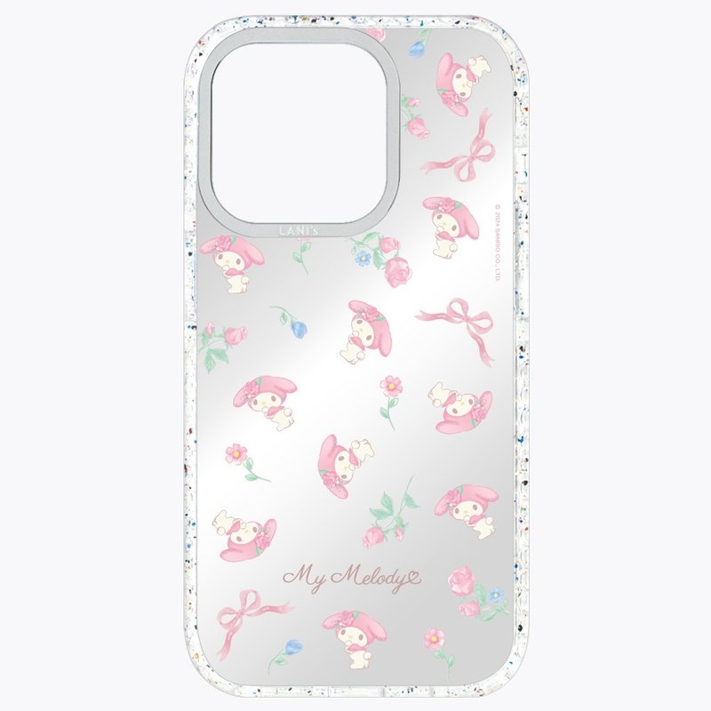 美樂蒂 鏡面小花 磁吸版 透彩框 iPhone 16 15 14 13 Pro Max - 手機殼/手機套 - 環保材質 銀色