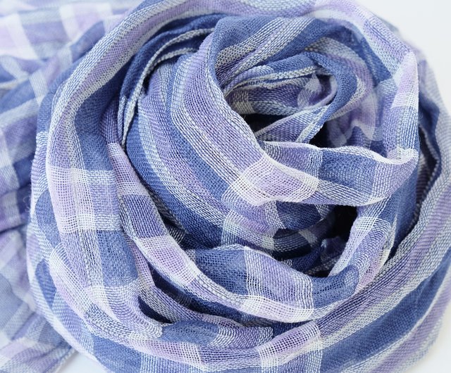 Linen 手織りリネンストール【琉風10】 Färg handwoven｜圍巾