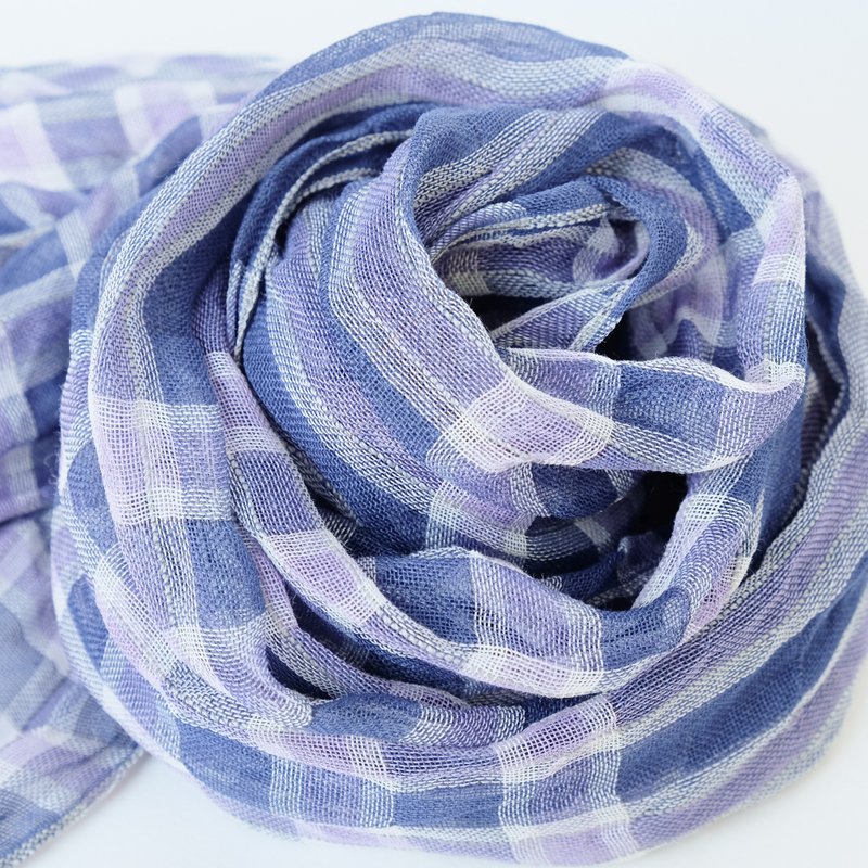 Linen 手織りリネンストール【琉風10】 - 圍巾/披肩 - 棉．麻 