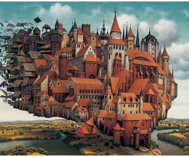 Sky City Grande Taille 1000 Pièces Papier Puzzle Célèbre Peinture