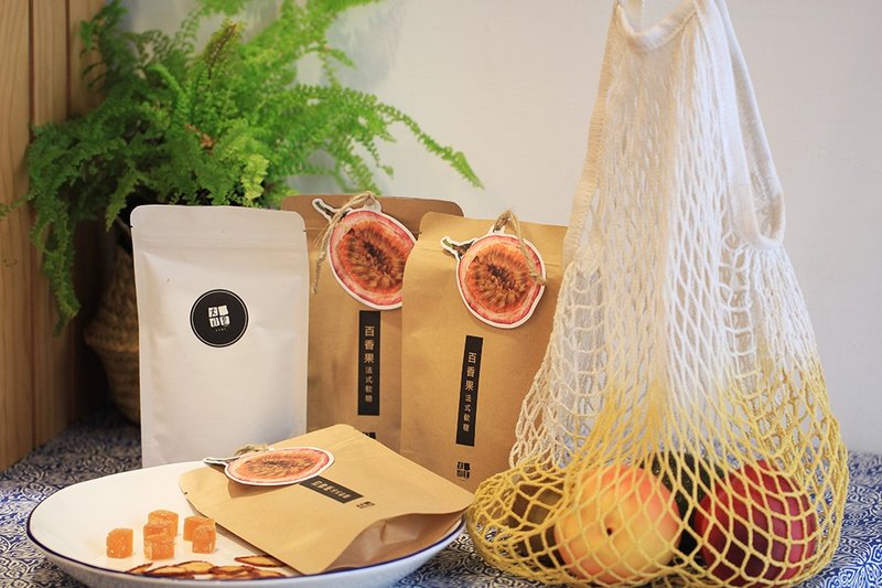 Goody Bag - Nongtian Sweet / Natural Dried Fruit, French Fudge, Woven Bag Set - Health Foods - Fresh Ingredients Orange