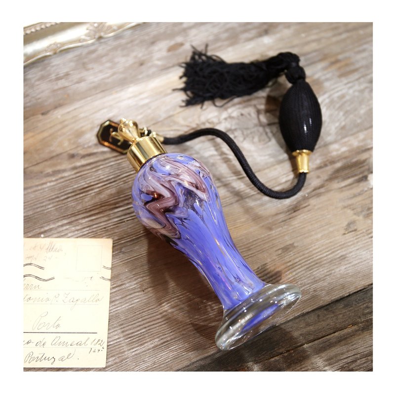 老件.未使用黑色噴霧球復古玻璃琉璃香水瓶.質感厚玻璃擺件 - 其他 - 玻璃 