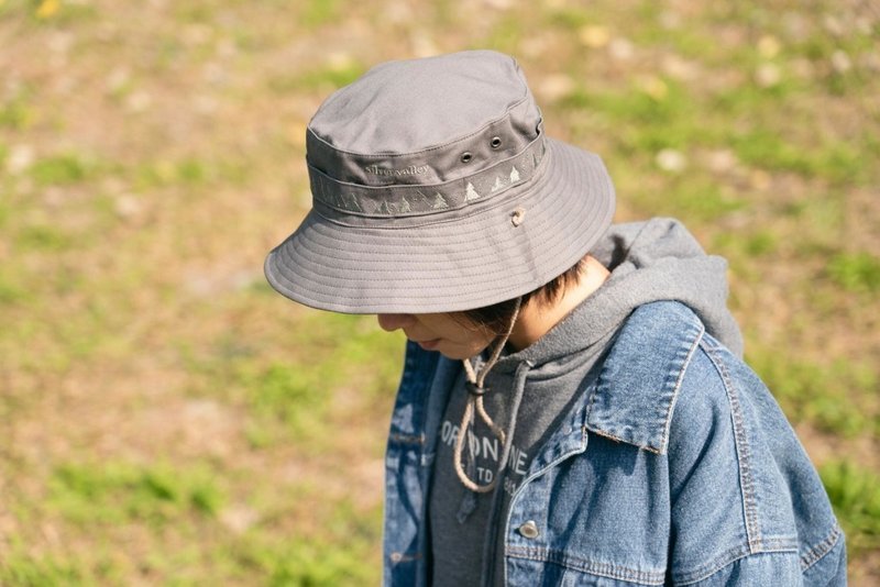 Silver Valley Forest Sombrero-Grey Green - หมวก - ผ้าฝ้าย/ผ้าลินิน สีเทา