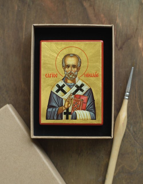 Orthodox small icons hand painted orthodox wood icon Saint Nicholas of Myra wonderworker