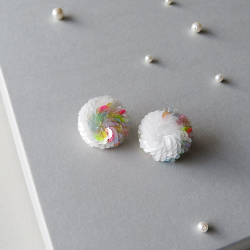 ART Sequin Earrings White - Earrings & Clip-ons - Other Materials Multicolor