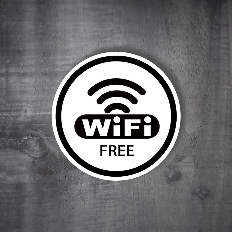 Free wifi indoor stickers, slogan stickers, free wifi waterproof stickers, business network - Stickers - Waterproof Material 