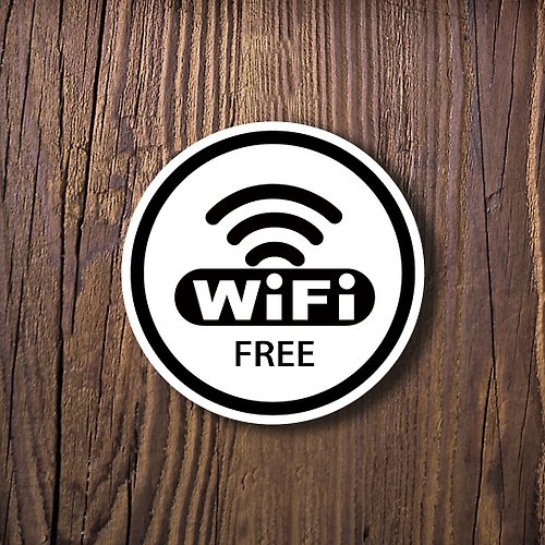 反光屋FKW 免費wifi 室內貼紙 標示標語貼紙 free wifi 防水貼紙 營業 網路