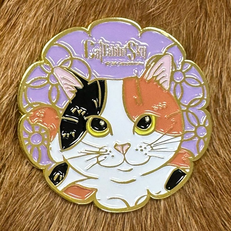 Metal badge Calico cat - Badges & Pins - Copper & Brass Multicolor