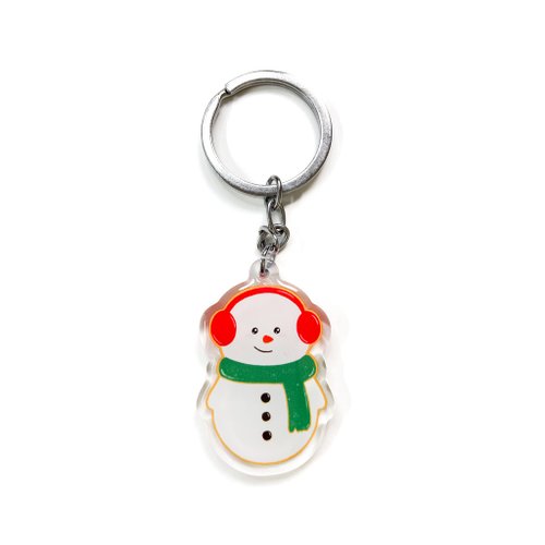 雪だるまアクリルキーホルダー 両面エポキシチャーム かわいい