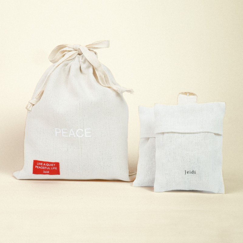 PEACE禮物袋組合－G系列亞麻香氛袋兩入 - 香氛/精油/擴香 - 亞麻 白色