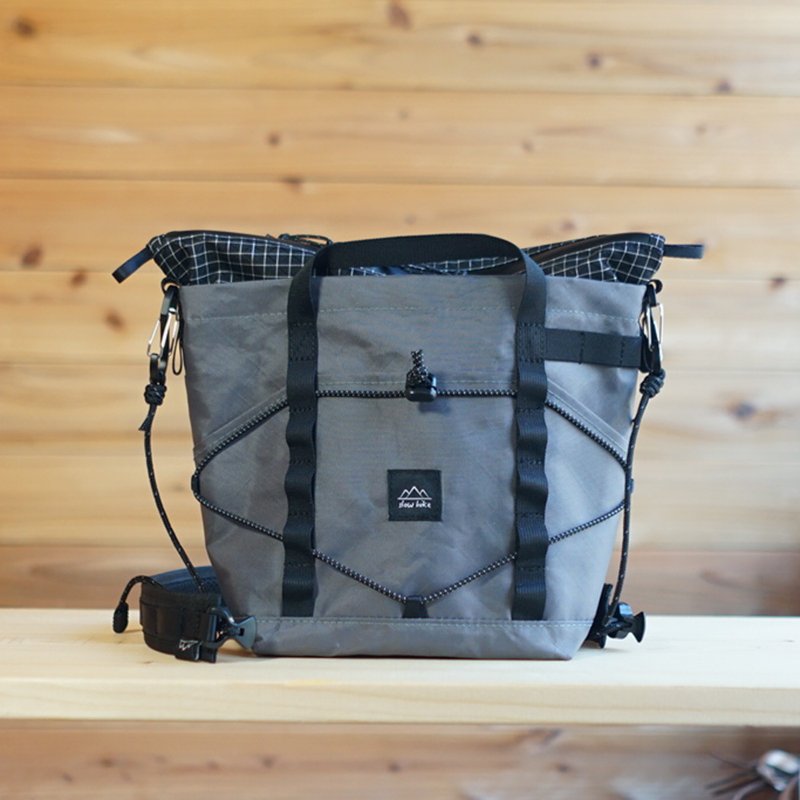 ECOPAK・Gray【ハイカーサコッシュ・M】/ キャンプ・ハイキング・トレッキング・フェス・アウトドア・ショルダーバッグ・防水 - 側背包/斜背包 - 尼龍 灰色