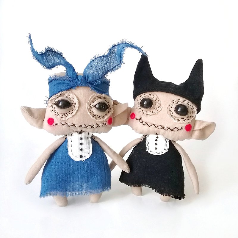 Handmade Art Dolls, Spooky Funny Fabric Interior Toys: One-of-a-Kind Voodoo Doll - ตุ๊กตา - ผ้าฝ้าย/ผ้าลินิน 