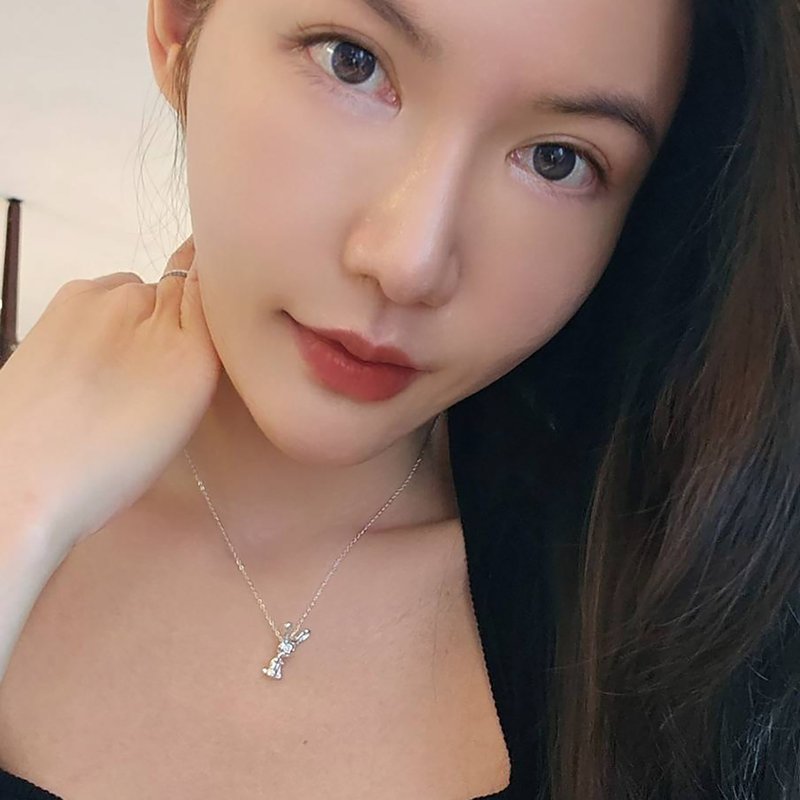 925純銀雙面生肖鎖骨鍊- Bunny兔 - 鎖骨鍊 - 純銀 