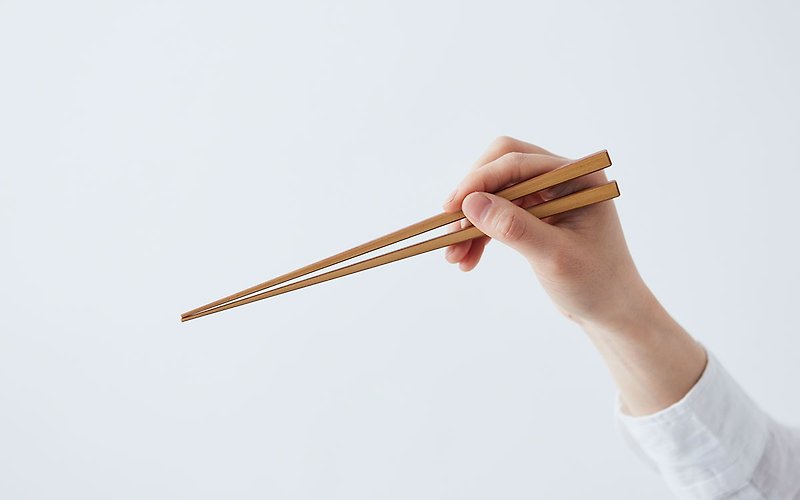 Bamboo chopsticks Shiratake wiping lacquer 22.5cm - ตะเกียบ - ไม้ สีนำ้ตาล